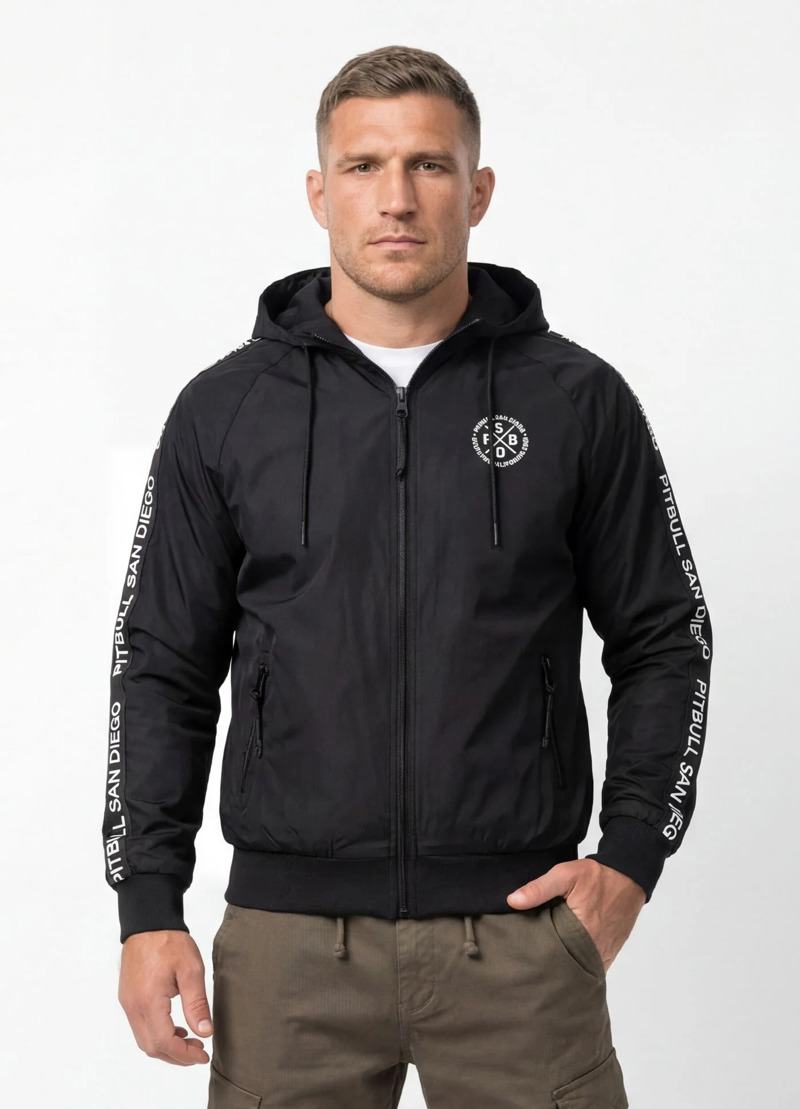 Pitbull sports Transitional hooded jacket ATHLETIC TAPE